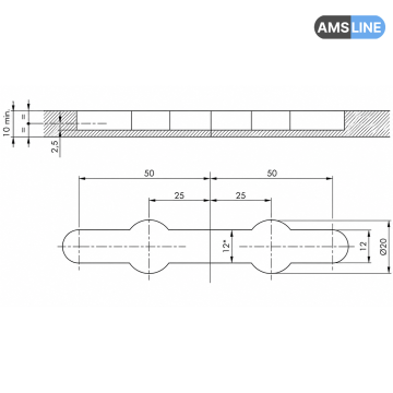 Шаблон AMS HPL под стяжки столешниц для Еврозапила APS 900/2