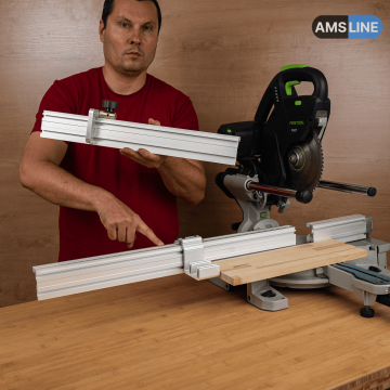 Боковой упор AMS Heavy Track для торцовочной пилы c упором на выбор
