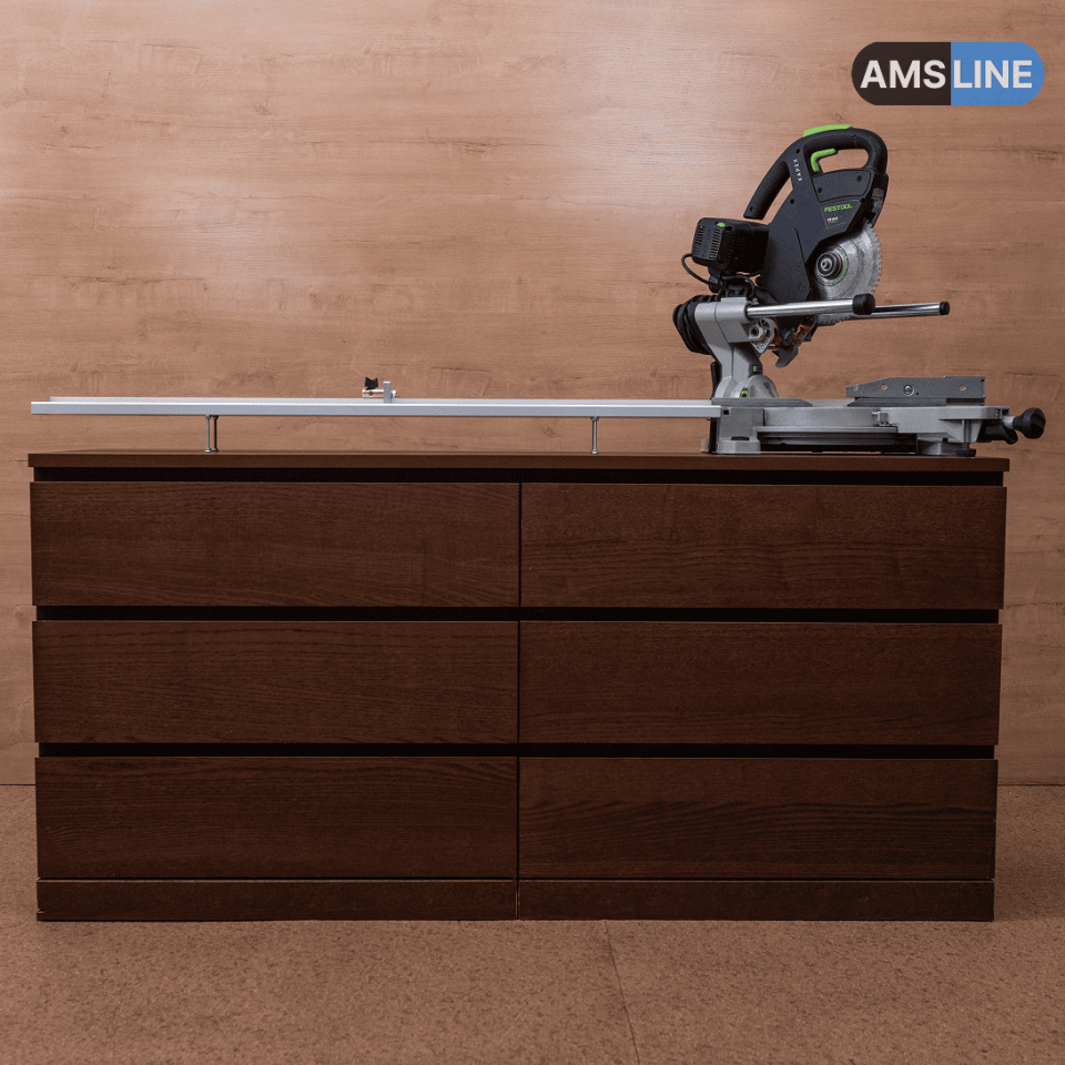 Упор-удлинитель AMS KS BASE для торцовочной пилы стационарный с упором Flip-Stop