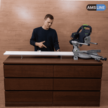 Упор-удлинитель AMS KS BASE для торцовочной пилы стационарный с упором Flip-Stop