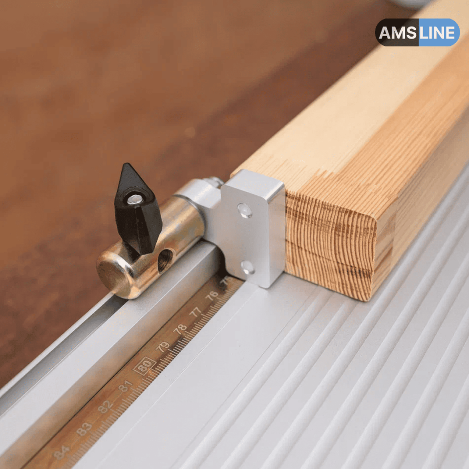 Упор-удлинитель AMS KS BASE для торцовочной пилы стационарный с упором Flip-Stop