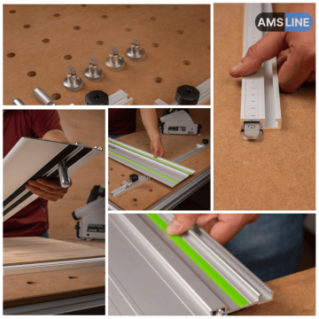 Упор-расширитель AMS с креплениями для пиления на MFT-столе