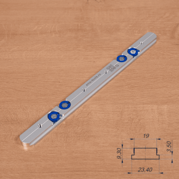 Алюминиевый ползун AMS 19мм с шайбами для профиля T-Track 45мм х 12.7мм 