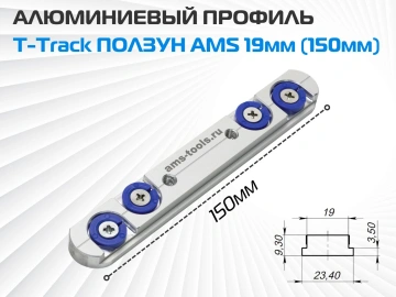 AMS T-Track ползун с шайбами 19мм