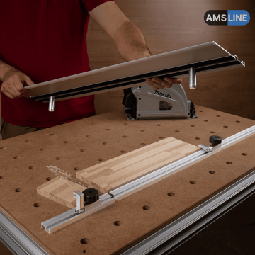 Упор-расширитель AMS с креплениями для пиления на MFT-столе