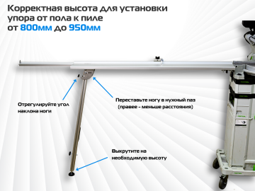 Упор удлинитель AMS KA-UG-KS для торцовочных пил PRO